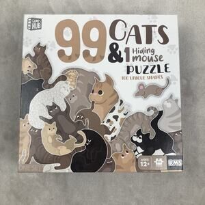 99 Cats/1 Hiding Mouse 110 Pc Jigsaw Puzzle Sealed Box Cat Lovers Gift